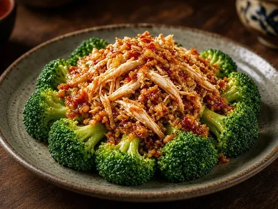 Bông cải sốt cua XO – món ăn tại Gánh Ngon, Phú Quốc