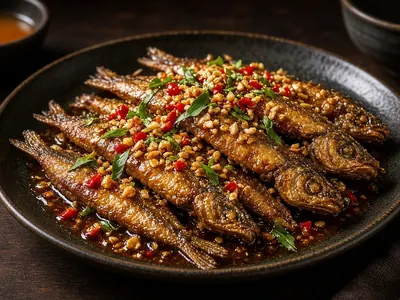 Cá chạch chiên giòn mắm me – món ăn tại Gánh Ngon, Phú Quốc
