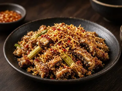Lươn rang muối sả – món ăn tại Gánh Ngon, Phú Quốc