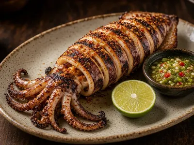 Mực lá – món ăn tại Gánh Ngon, Phú Quốc