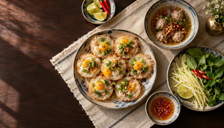 Bánh căn trứng cút