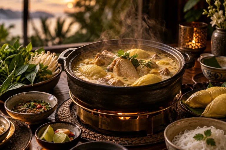 Lẩu gà sầu riêng Phú Quốc — món mũi nhọn của Gánh Ngon
